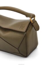 Loewe Women Mini Puzzle bag in classic calfskin 206XF202 Dark Khaki Green - Image 8
