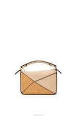 Loewe Women Mini Puzzle bag in classic calfskin 206XF233 Dusty Beige/Soft White - Image 4