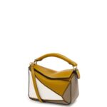 Loewe Women Mini Puzzle bag in classic calfskin 206XF277 Ochre/Soft White