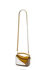 Loewe Women Mini Puzzle bag in classic calfskin 206XF277 Ochre/Soft White - Image 5