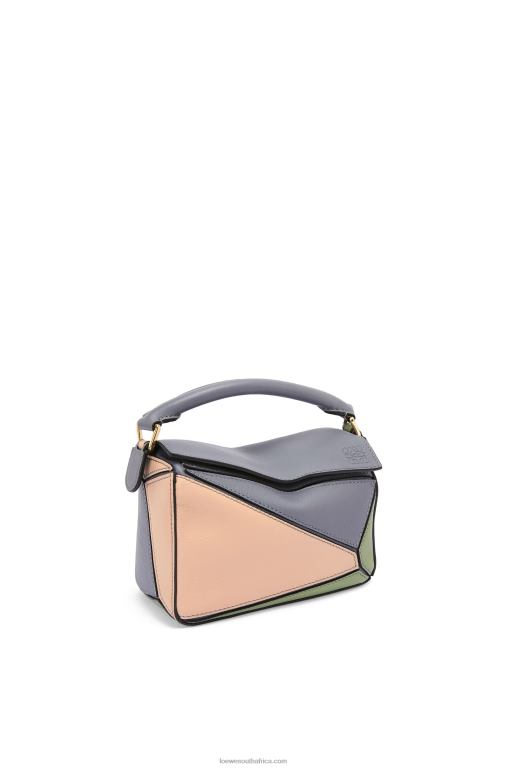 Loewe Women Mini Puzzle bag in classic calfskin 206XF284 Asphalt Grey/Nude - Image 2