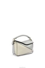 Loewe Women Mini Puzzle bag in classic calfskin 206XF288 Ash Grey/Marble Green - Image 2