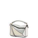 Loewe Women Mini Puzzle bag in classic calfskin 206XF288 Ash Grey/Marble Green
