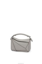 Loewe Women Mini Puzzle bag in classic calfskin 206XF314 Pearl Grey