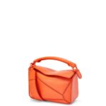 Loewe Women Mini Puzzle bag in satin calfskin 206XF271 Orange