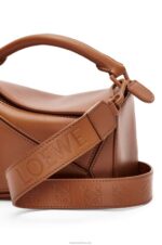Loewe Women Mini Puzzle bag in satin calfskin 206XF273 Pecan - Image 8