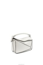 Loewe Women Mini Puzzle bag in soft grained calfskin 206XF203 Soft White - Image 3