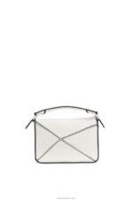 Loewe Women Mini Puzzle bag in soft grained calfskin 206XF203 Soft White - Image 5