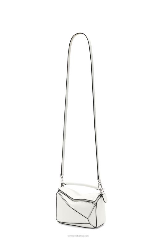 Loewe Women Mini Puzzle bag in soft grained calfskin 206XF203 Soft White - Image 6