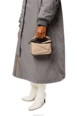Loewe Women Mini Puzzle bag in soft grained calfskin 206XF220 Sand - Image 3