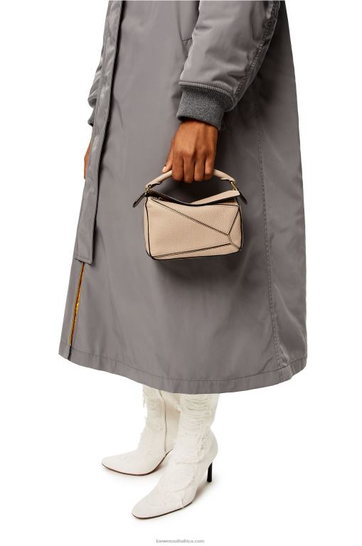 Loewe Women Mini Puzzle bag in soft grained calfskin 206XF220 Sand - Image 3