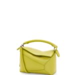 Loewe Women Mini Puzzle Edge bag in satin calfskin 206XF211 Lime Yellow