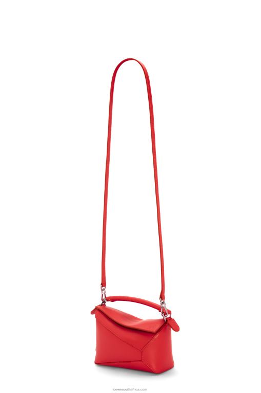 Loewe Women Mini Puzzle Edge bag in satin calfskin 206XF213 Red - Image 5