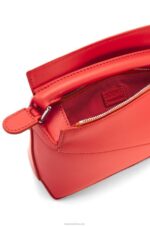 Loewe Women Mini Puzzle Edge bag in satin calfskin 206XF213 Red - Image 6