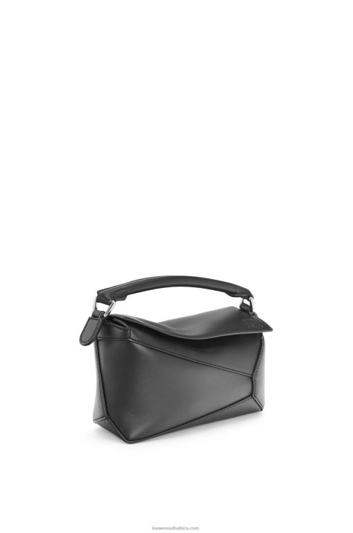 Loewe Women Mini Puzzle Edge bag in satin calfskin 206XF219 Black - Image 2