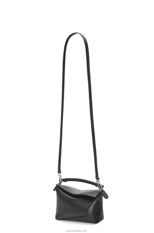 Loewe Women Mini Puzzle Edge bag in satin calfskin 206XF219 Black - Image 5