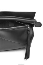 Loewe Women Mini Puzzle Edge bag in satin calfskin 206XF219 Black - Image 6