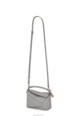Loewe Women Mini Puzzle Edge bag in soft grained calfskin 206XF198 Pearl Grey - Image 7