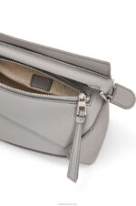 Loewe Women Mini Puzzle Edge bag in soft grained calfskin 206XF198 Pearl Grey - Image 8