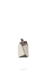 Loewe Women Mini Puzzle Edge in nappa calfskin 206XF253 Laurel Green/Light Oat - Image 3