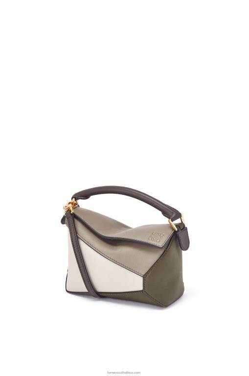 loewe_women_mini_puzzle_edge_in_nappa_calfskin_206xf253_laurel_green_light_oat.jpg Loewe Women Mini Puzzle Edge in nappa calfskin 206XF253 Laurel Green/Light Oat - Image 1