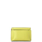 Loewe Women Mini Repeat T Pouch in embossed silk calfskin 206XF556 Lime Yellow