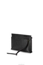 Loewe Women Mini Repeat T Pouch in embossed silk calfskin 206XF610 Black - Image 2