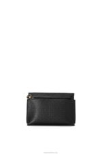 Loewe Women Mini Repeat T Pouch in embossed silk calfskin 206XF610 Black