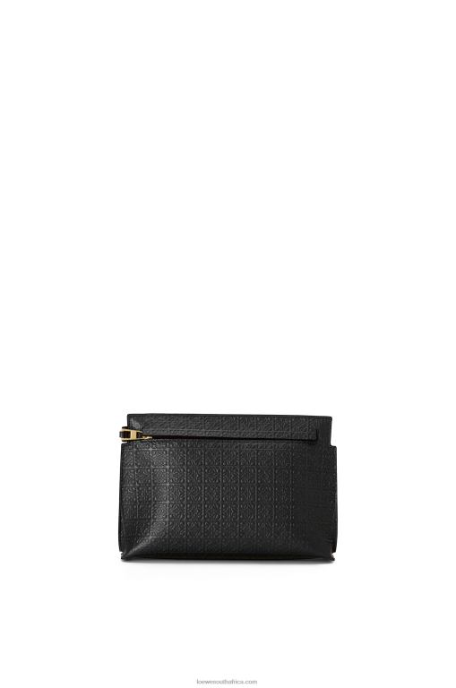 loewe_women_mini_repeat_t_pouch_in_embossed_silk_calfskin_206xf610_black.jpg Loewe Women Mini Repeat T Pouch in embossed silk calfskin 206XF610 Black - Image 1