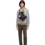 Loewe Women Moving Castle embroidered hoodie in cotton 206XF840 Grey