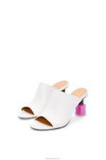 Loewe Women Nail polish mule in calfskin 206XF758 White/Pink - Image 2
