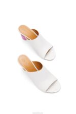 Loewe Women Nail polish mule in calfskin 206XF758 White/Pink - Image 3