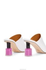 Loewe Women Nail polish mule in calfskin 206XF758 White/Pink - Image 4