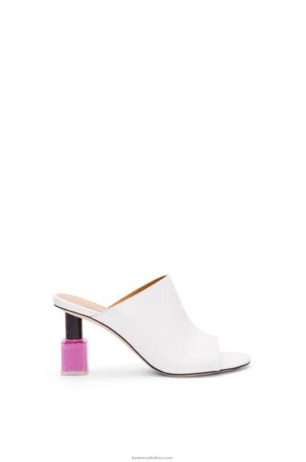 Loewe Women Nail polish mule in calfskin 206XF758 White/Pink