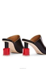 Loewe Women Nail polish mule in calfskin 206XF760 Black/Red - Image 4