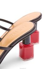 Loewe Women Nail polish sandal in goatskin 206XF709 Black - Image 4