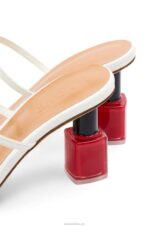 Loewe Women Nail polish sandal in goatskin 206XF710 White - Image 4