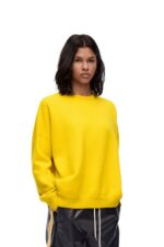 Loewe Women Oversize crew neck sweater in cashmere 206XF1002 Yellow Lemon - Image 2