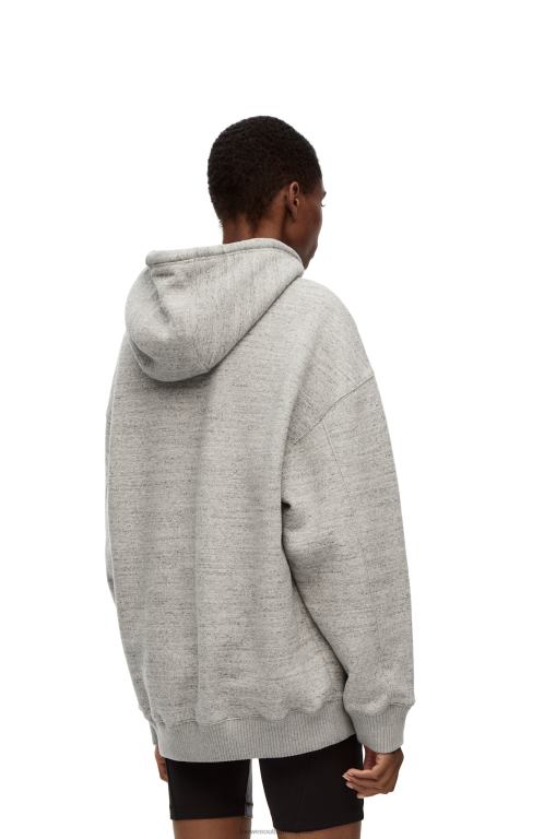 Loewe Women Oversized fit hoodie in cotton 206XF810 Grey Melange - Image 3