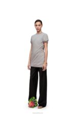 Loewe Women Padded mini dress in stretch silk chiffon 206XF1086 Fog Grey
