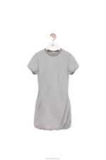 Loewe Women Padded mini dress in stretch silk chiffon 206XF1086 Fog Grey - Image 5