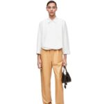 Loewe Women Padded trapeze shirt in cotton poplin 206XF893 White