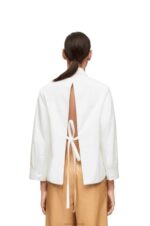 Loewe Women Padded trapeze shirt in cotton poplin 206XF893 White - Image 3