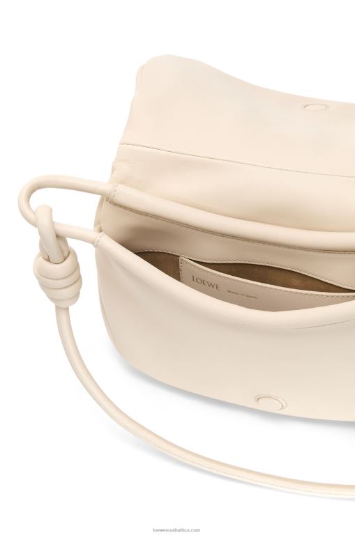 Loewe Women Paseo satchel in shiny nappa calfskin 206XF336 Angora - Image 7