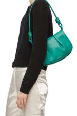 Loewe Women Paseo satchel in shiny nappa calfskin 206XF338 Emerald Green - Image 2