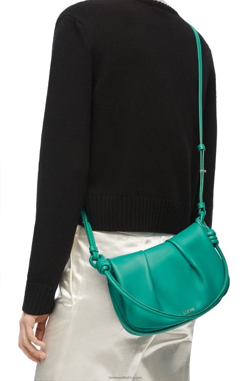 Loewe Women Paseo satchel in shiny nappa calfskin 206XF338 Emerald Green - Image 3