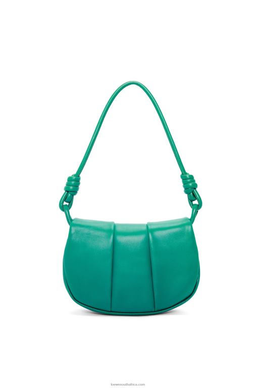Loewe Women Paseo satchel in shiny nappa calfskin 206XF338 Emerald Green - Image 6