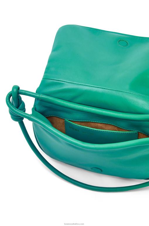 Loewe Women Paseo satchel in shiny nappa calfskin 206XF338 Emerald Green - Image 8