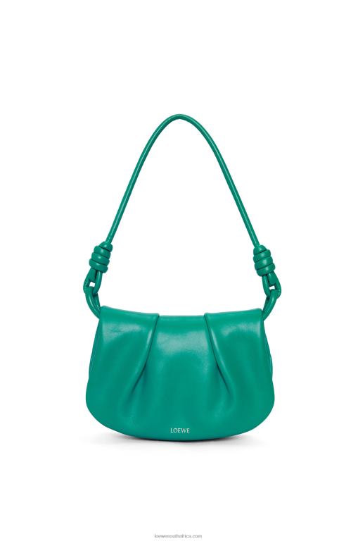 loewe_women_paseo_satchel_in_shiny_nappa_calfskin_206xf338_emerald_green.jpg Loewe Women Paseo satchel in shiny nappa calfskin 206XF338 Emerald Green - Image 1