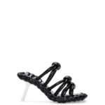 Loewe Women Petal knot sandal in lambskin 206XF704 Black/White